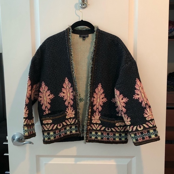 TOPSHOP Beaded Trim Beocade Trophy Jacket - Picture 3 of 16